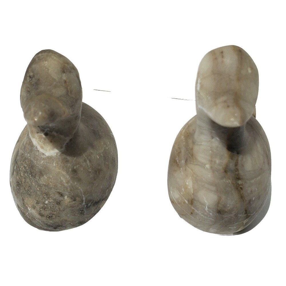 Hand Carved Quartz Granite Ducks Lot Of 2 (2.75 in X 3.25 in) No Chips! - Picture 2 of 8